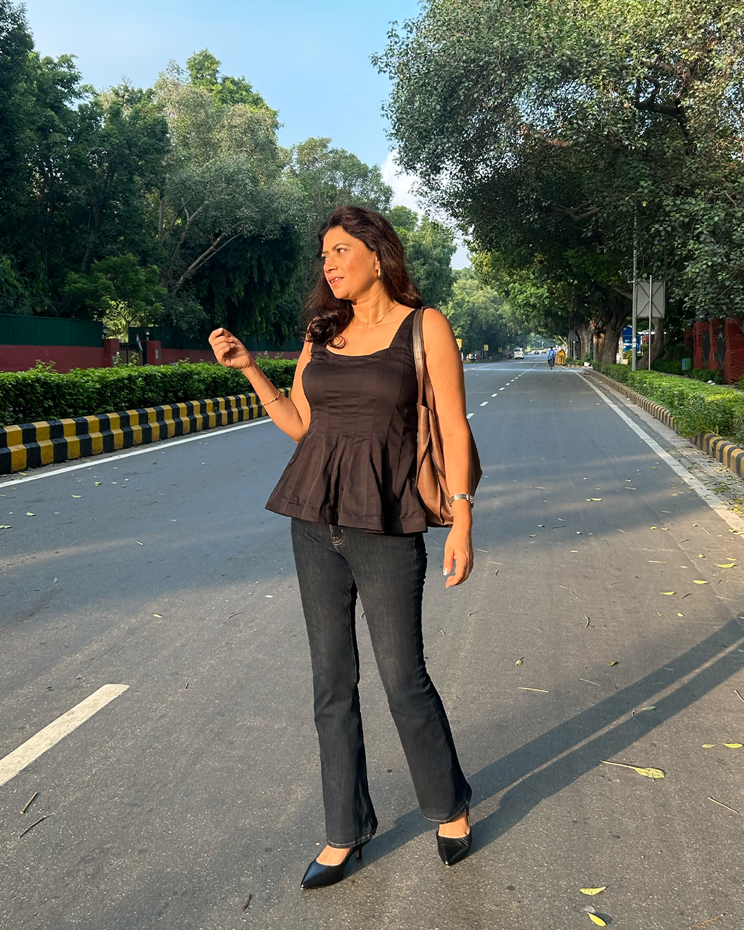 Black Peplum Top