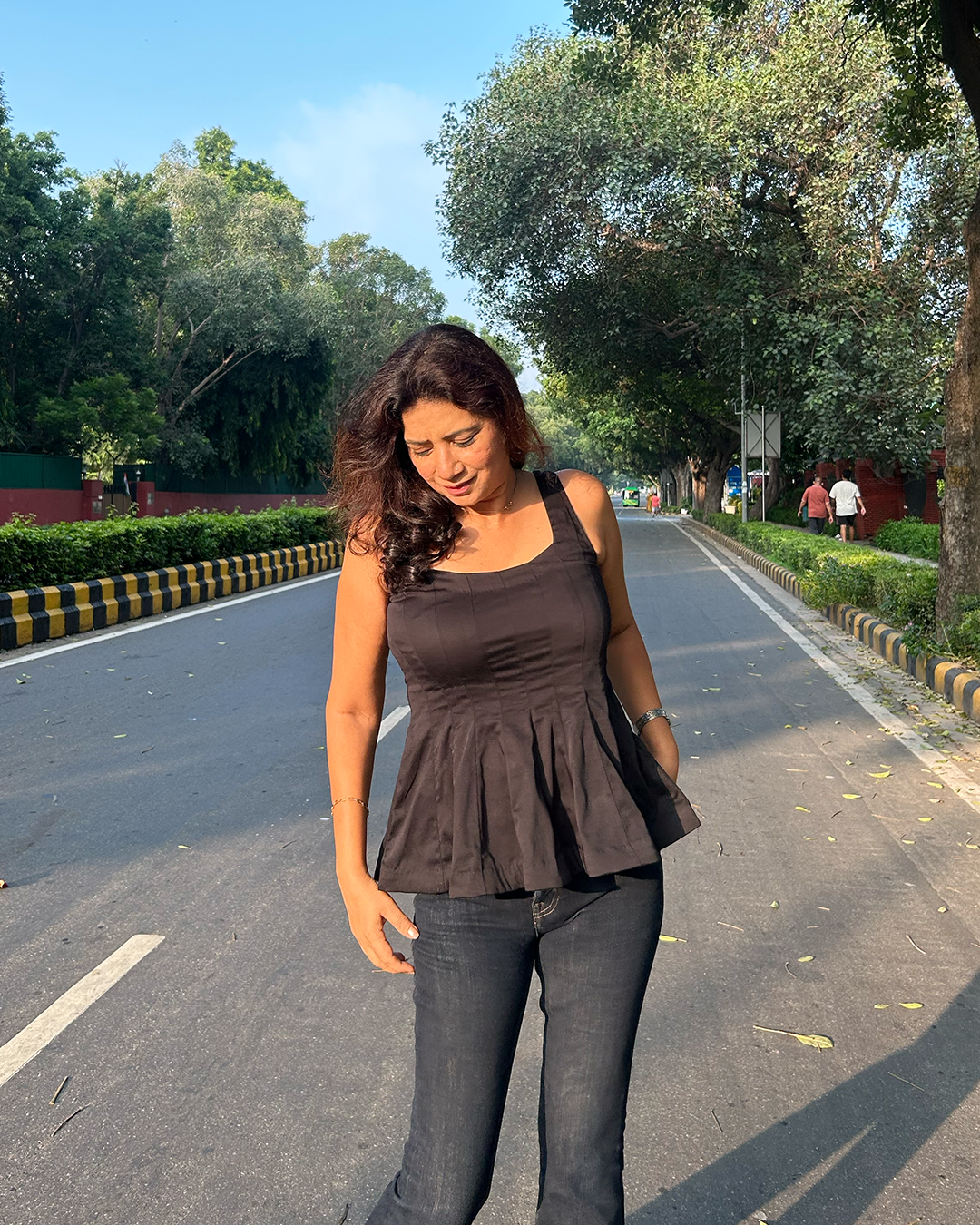Black Peplum Top