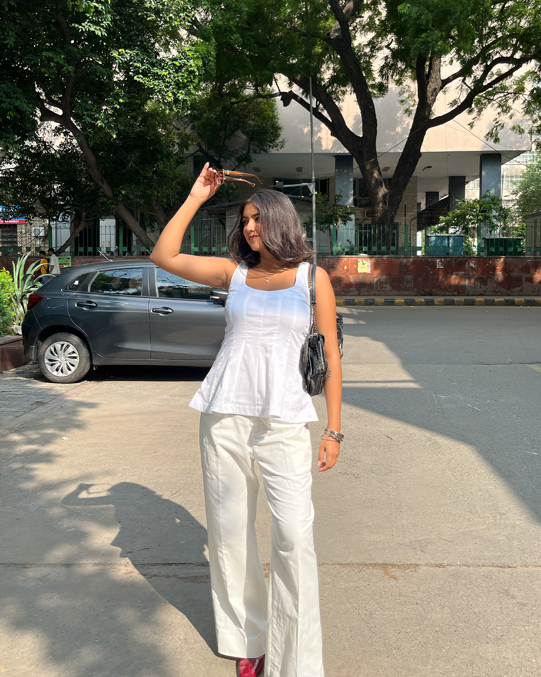 Ivory Peplum Top