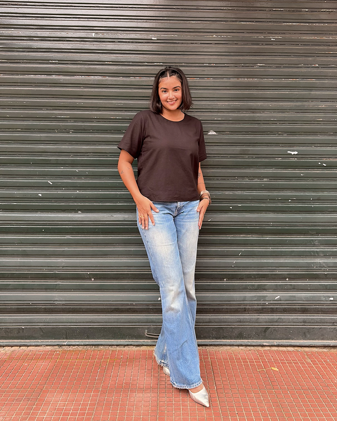 Black Cotton Linen T-shirt