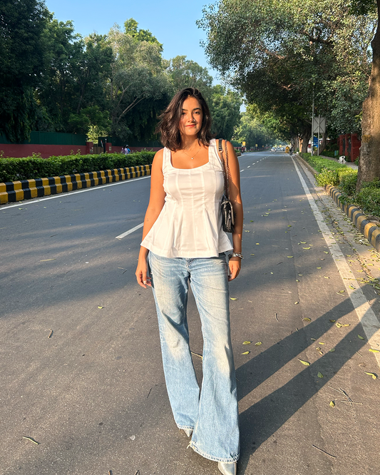 Ivory Peplum Top