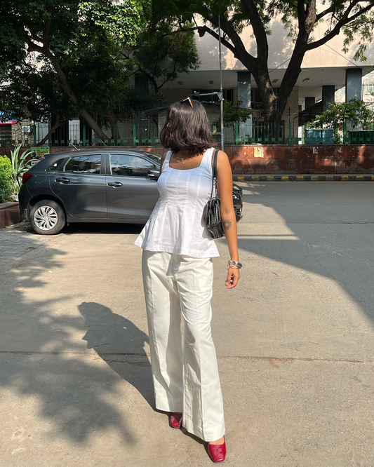 Ivory Peplum Set