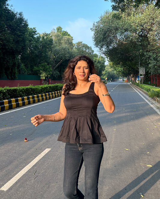 Black Peplum Top