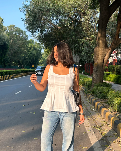 Ivory Peplum Top