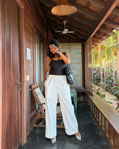 White Linen Lobby Pants