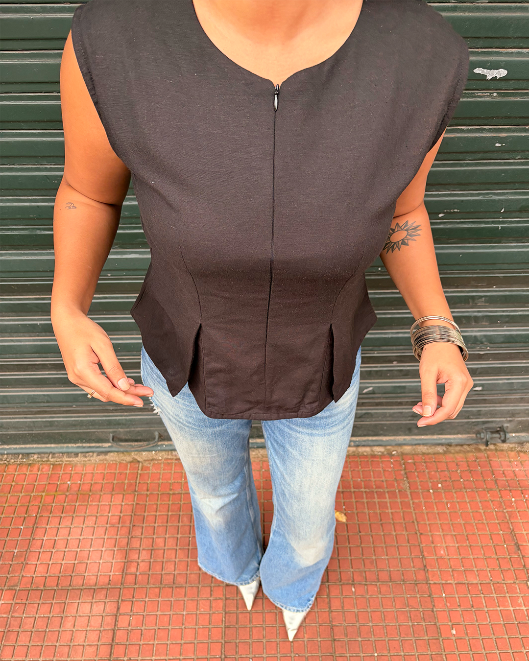 Black Zipper Top